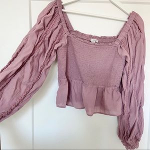 Mauve cute puff sleeve top